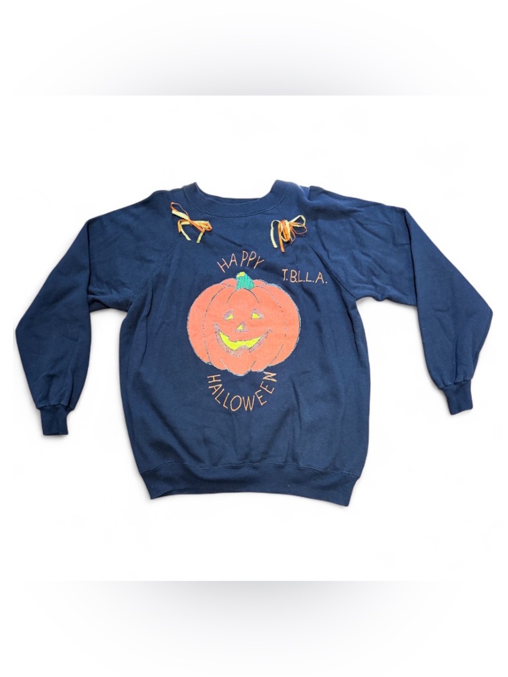 Vintage 90s Handmade Puff Paint Halloween Sweatshirt (XL)